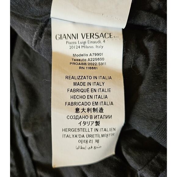 Versace Collection Mens Straight Leg Dress Pants Black EUR 50 Made In Italy 1a - Picture 5 of 8